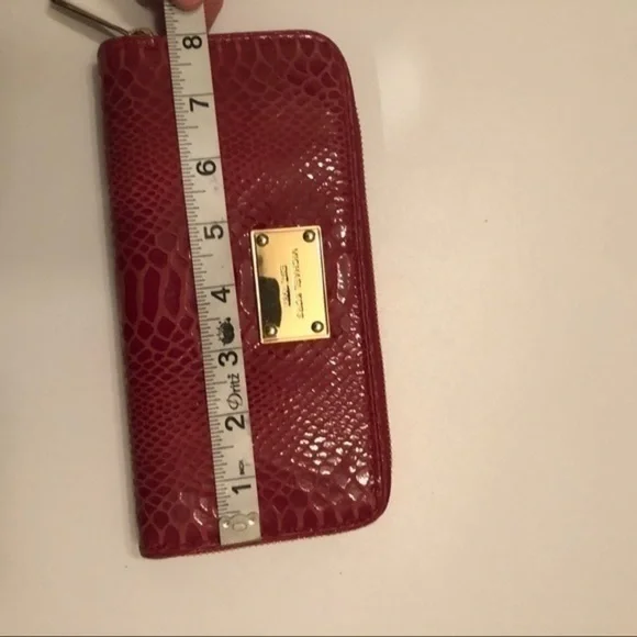 Michael kors red snakeskin embossed leather wallet - Picture 9 of 11